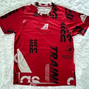 Medium Mens Red Adidas Graphic Athletic Shirt